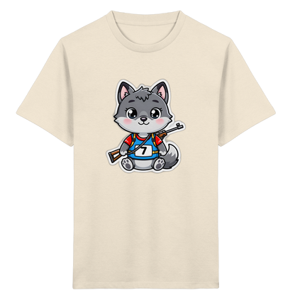 Wolf im Sporttrikot – Kinder Bio-T-Shirt
