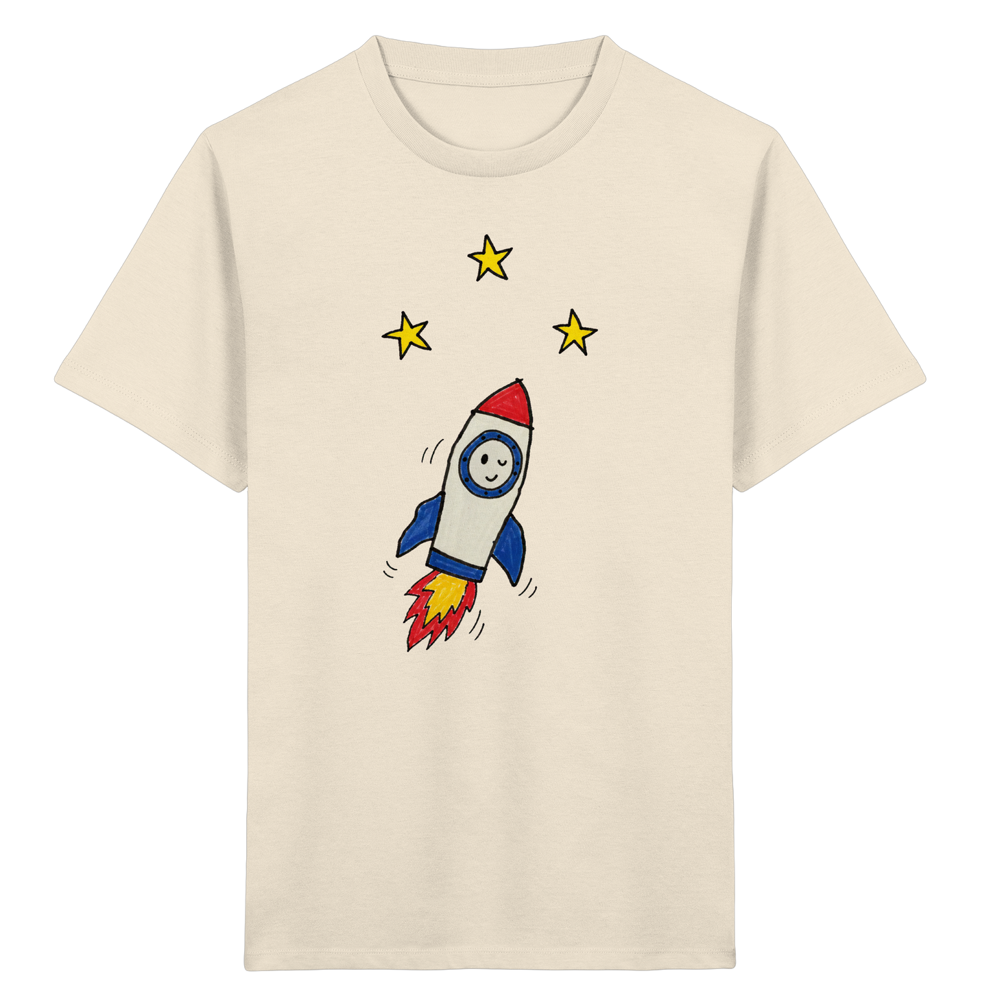 Fröhliches Raketen T-Shirt für Abenteurer - Kinder Bio T-Shirt