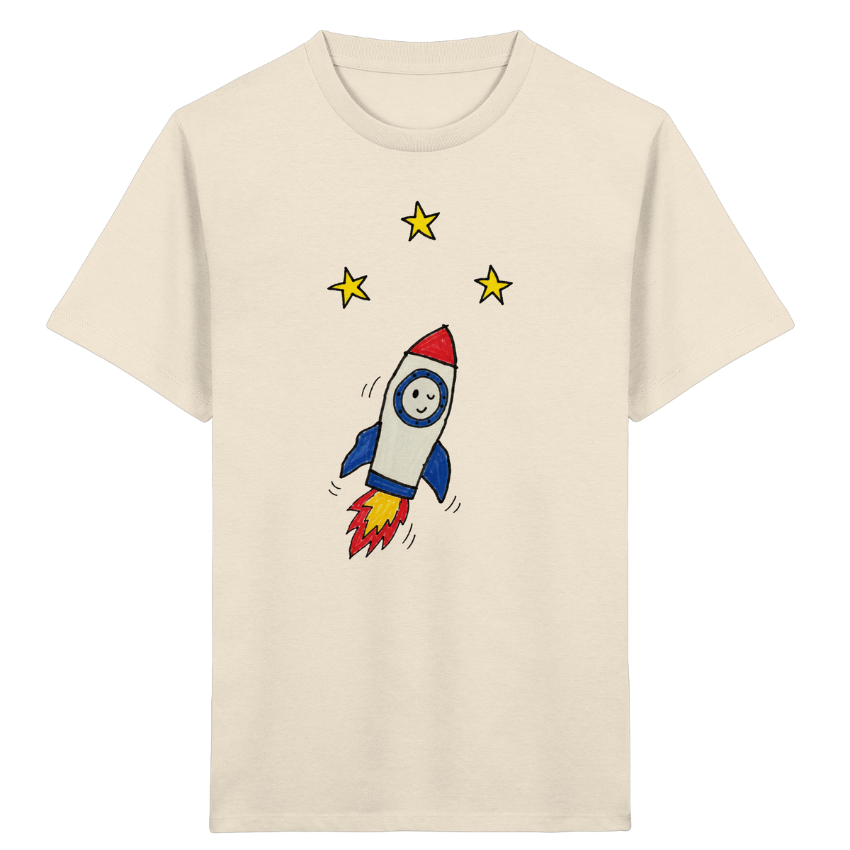 Fröhliches Raketen T-Shirt für Abenteurer - Kinder Bio T-Shirt