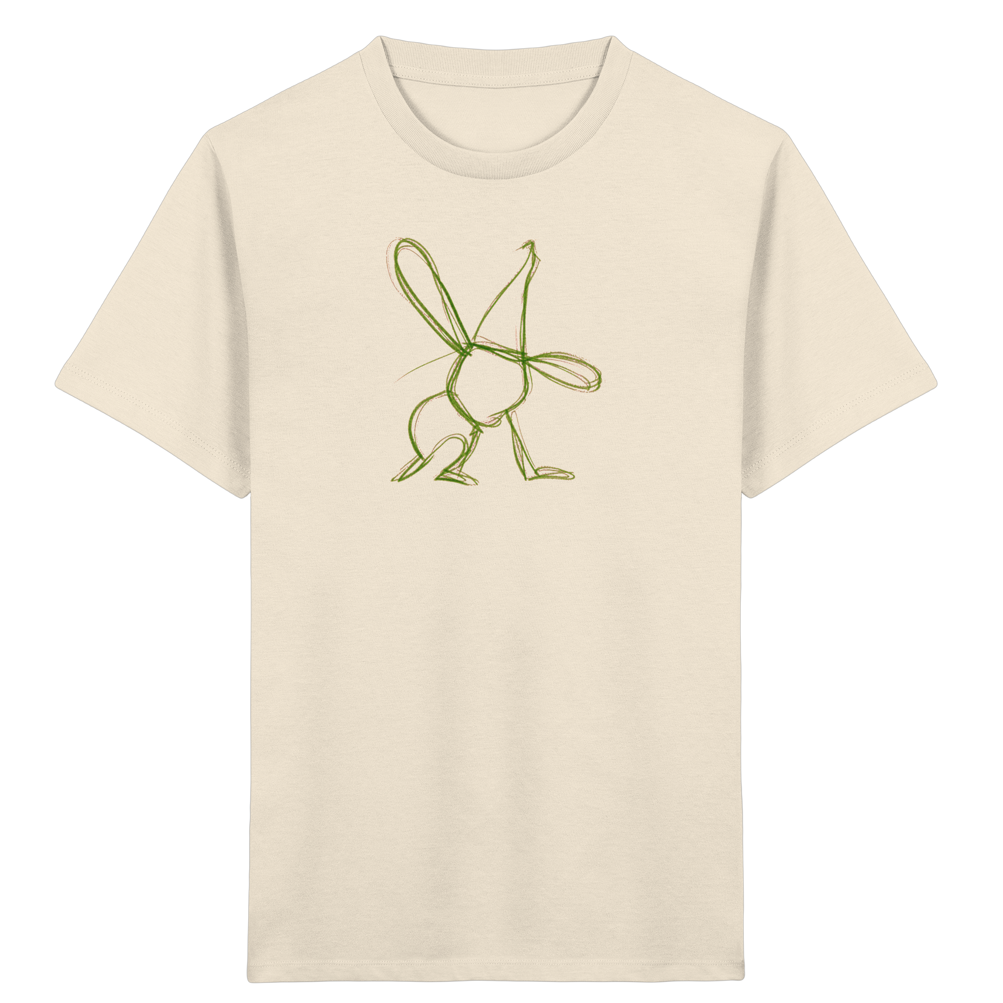 Kinder T-Shirt mit moosgrünem Wackelhasen und Schultüte
