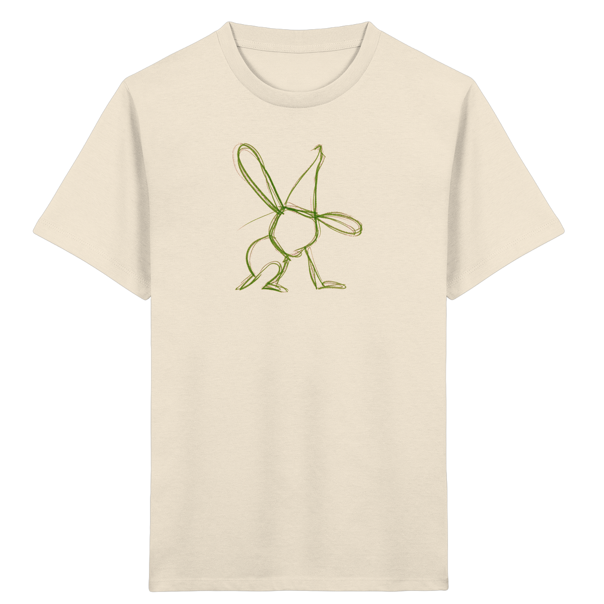 Moosgrüner Wackelhase mit Schultüte - Kinder Bio T-Shirt