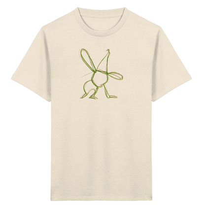 Moosgrüner Wackelhase mit Schultüte - Kinder Bio T-Shirt