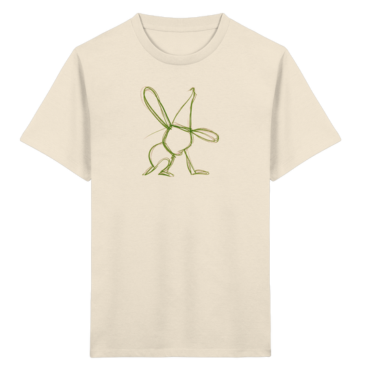 Moosgrüner Wackelhase mit Schultüte - Kinder Bio T-Shirt
