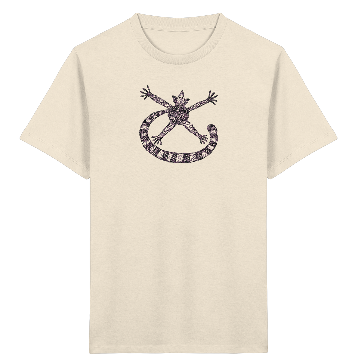 Lemur von oben gezeichnet - Kinder Bio T-Shirt