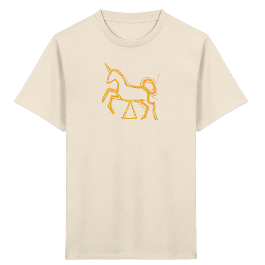 Currygelbes Einhorn zur Einschulung - Kinder Bio T-Shirt