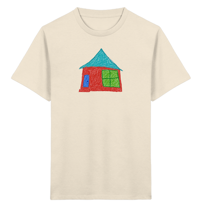 Rotes Haus mit Türkisdach - Kinder Bio T-Shirt