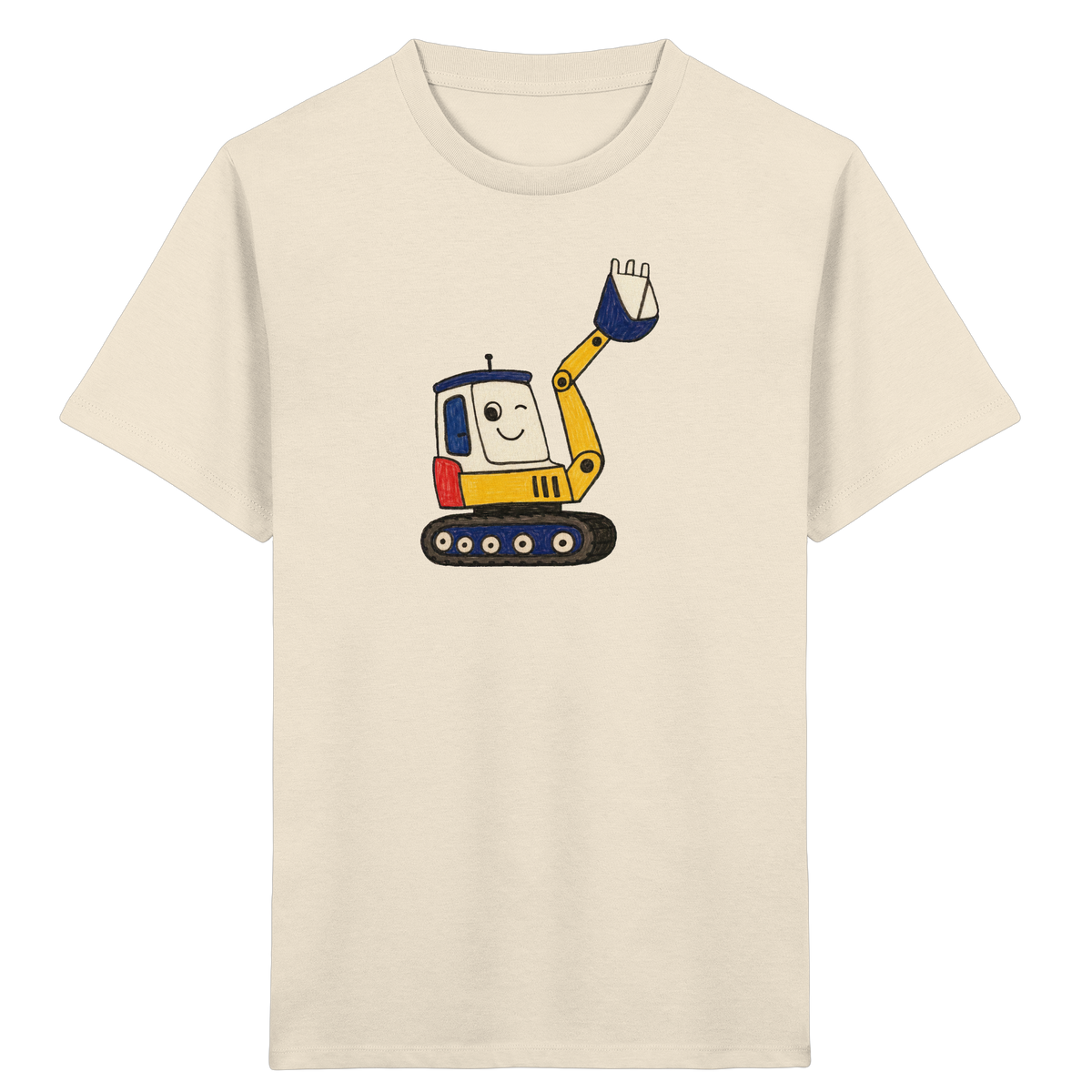 Fröhliches Bagger T-Shirt für Kinder - Kinder Bio T-Shirt
