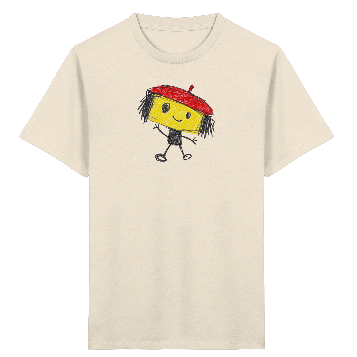 Kritzelkopf mit roter Mütze - Kinder Bio T-Shirt