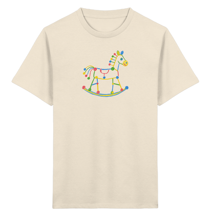 Farbpunkt Schaukelpferd Kinder Shirt - Kinder Bio T-Shirt