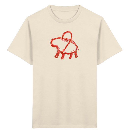 Rostbraunes Capybara mit Ranzen - Kinder Bio T-Shirt