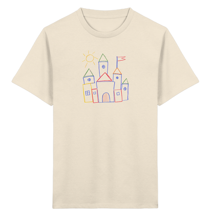 Fröhliches T-Shirt mit Märchenburg Motiv - Kinder Bio T-Shirt