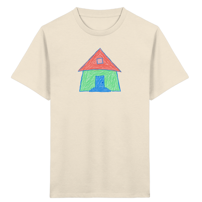 Mintgrünes Haus mit Spitzdach - Kinder Bio T-Shirt