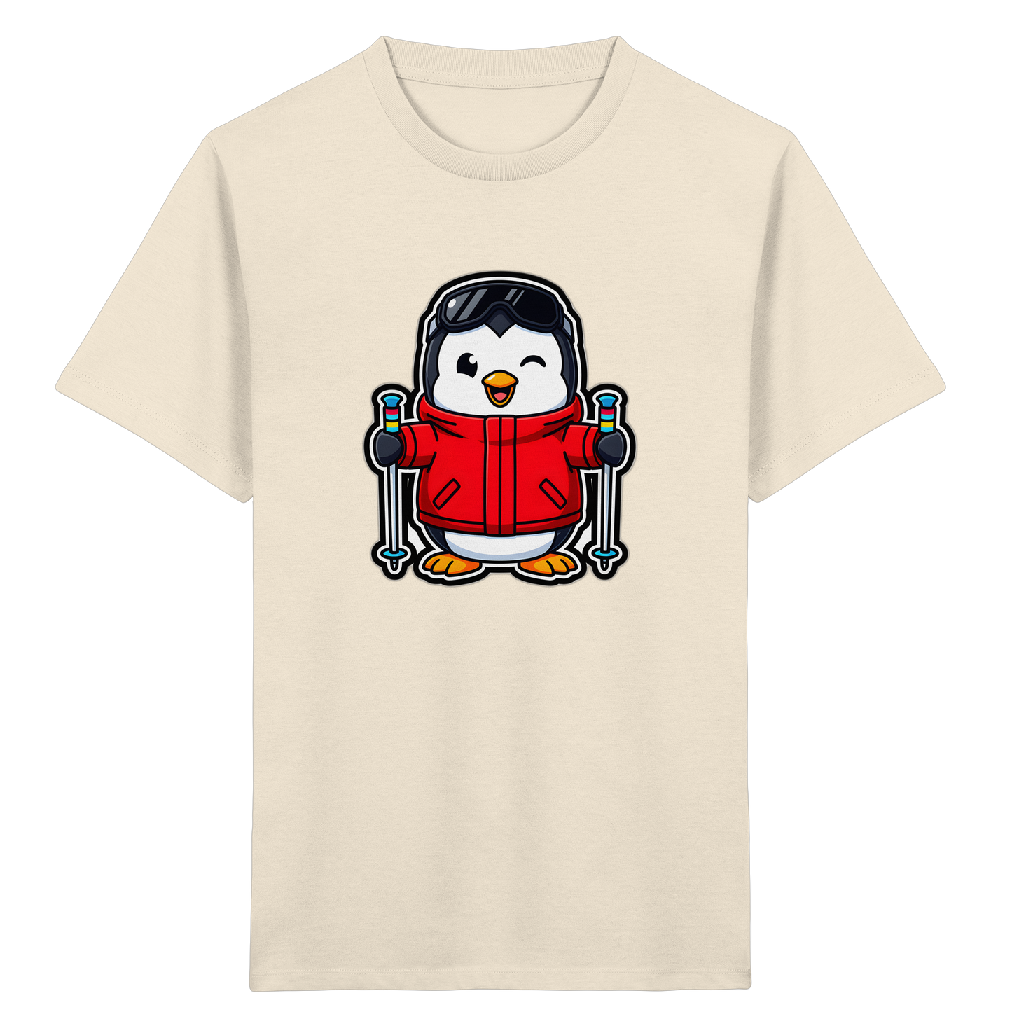 Fröhlicher Pinguin Ski Abenteuer Shirt - Kinder Bio T-Shirt