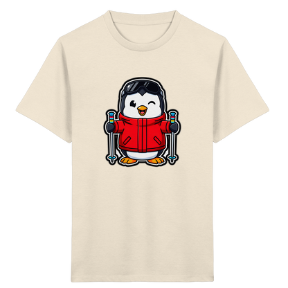 Fröhlicher Pinguin Ski Abenteuer Shirt - Kinder Bio T-Shirt