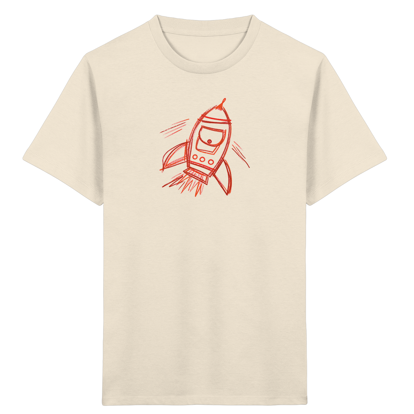 Kupferne Schulrakete mit Ranzenfenster - Kinder Bio T-Shirt