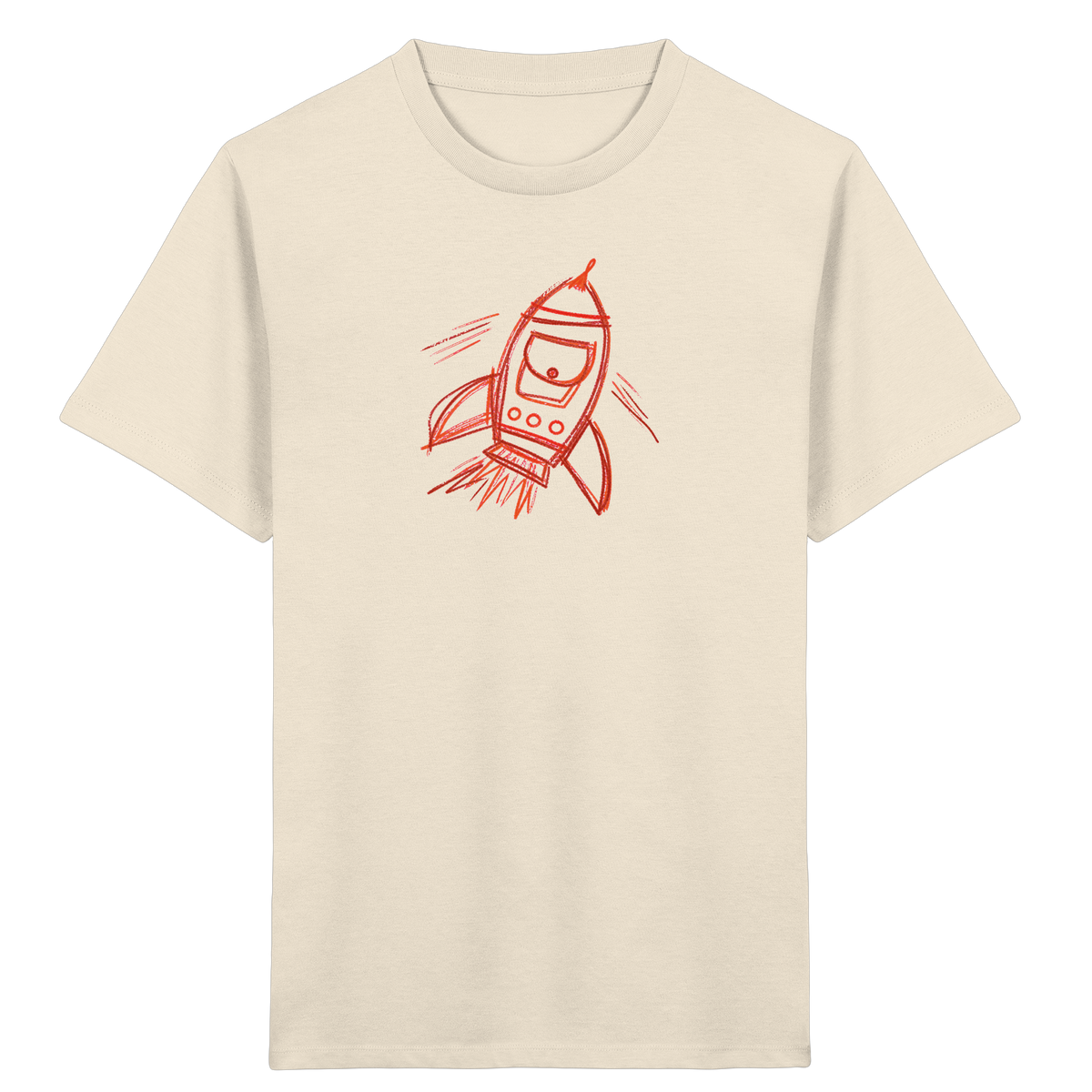 Kupferne Schulrakete mit Ranzenfenster - Kinder Bio T-Shirt