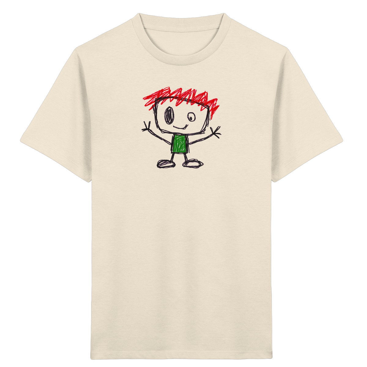 Kritzelkopf mit rotem Strubbelkamm - Kinder Bio T-Shirt