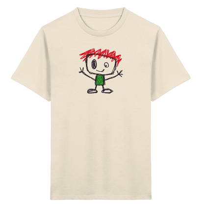 Kritzelkopf mit rotem Strubbelkamm - Kinder Bio T-Shirt