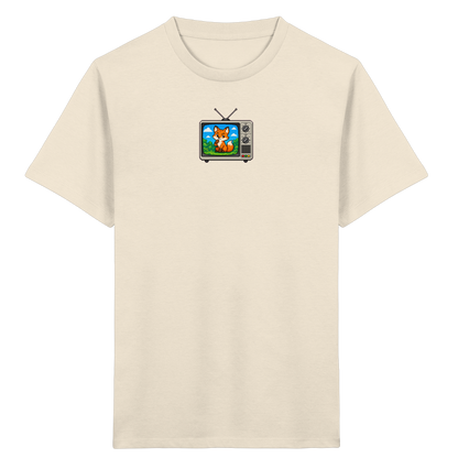 Pixel Fuchs im Retro Fernseher - Kinder Bio T-Shirt