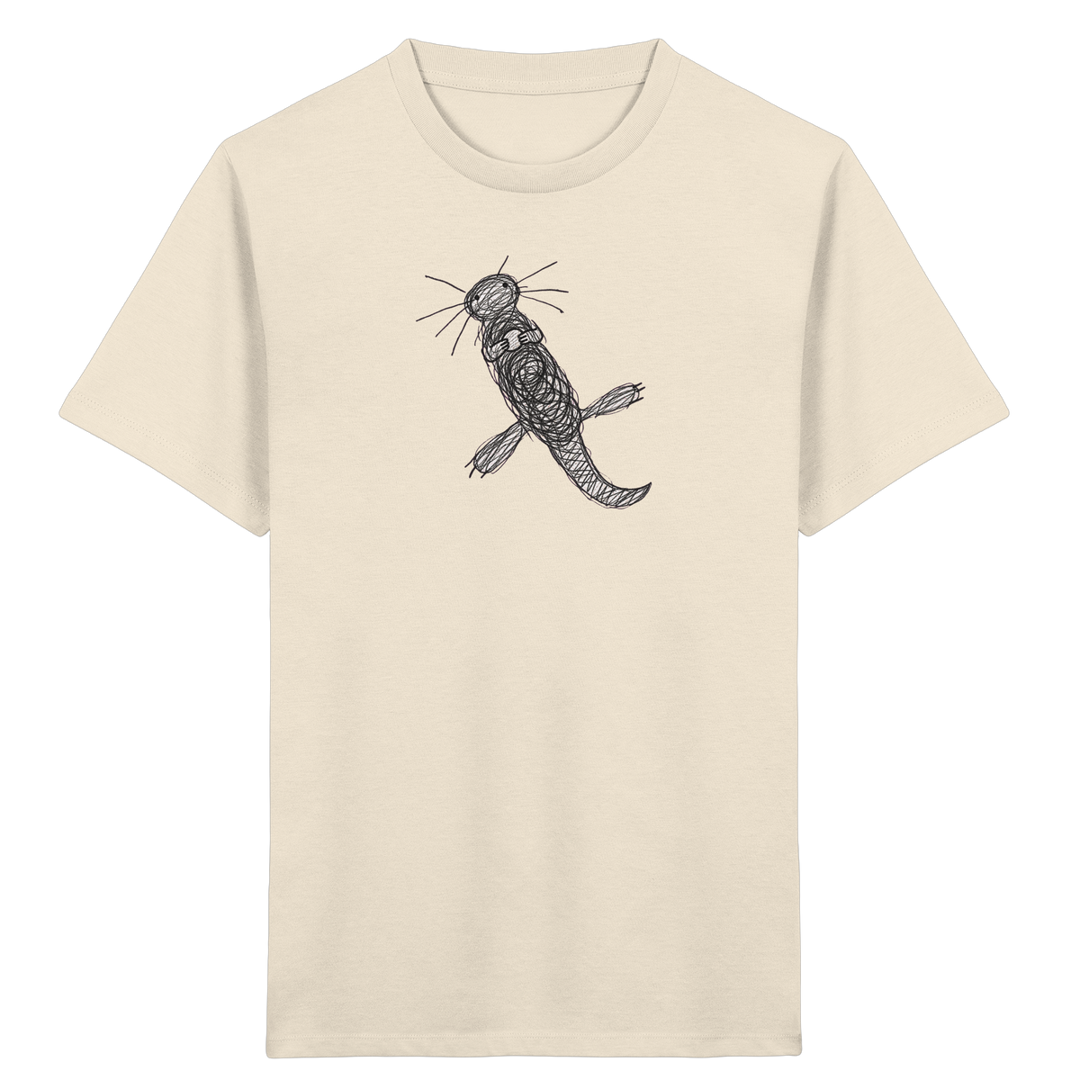 Otter von oben gezeichnet - Kinder Bio T-Shirt