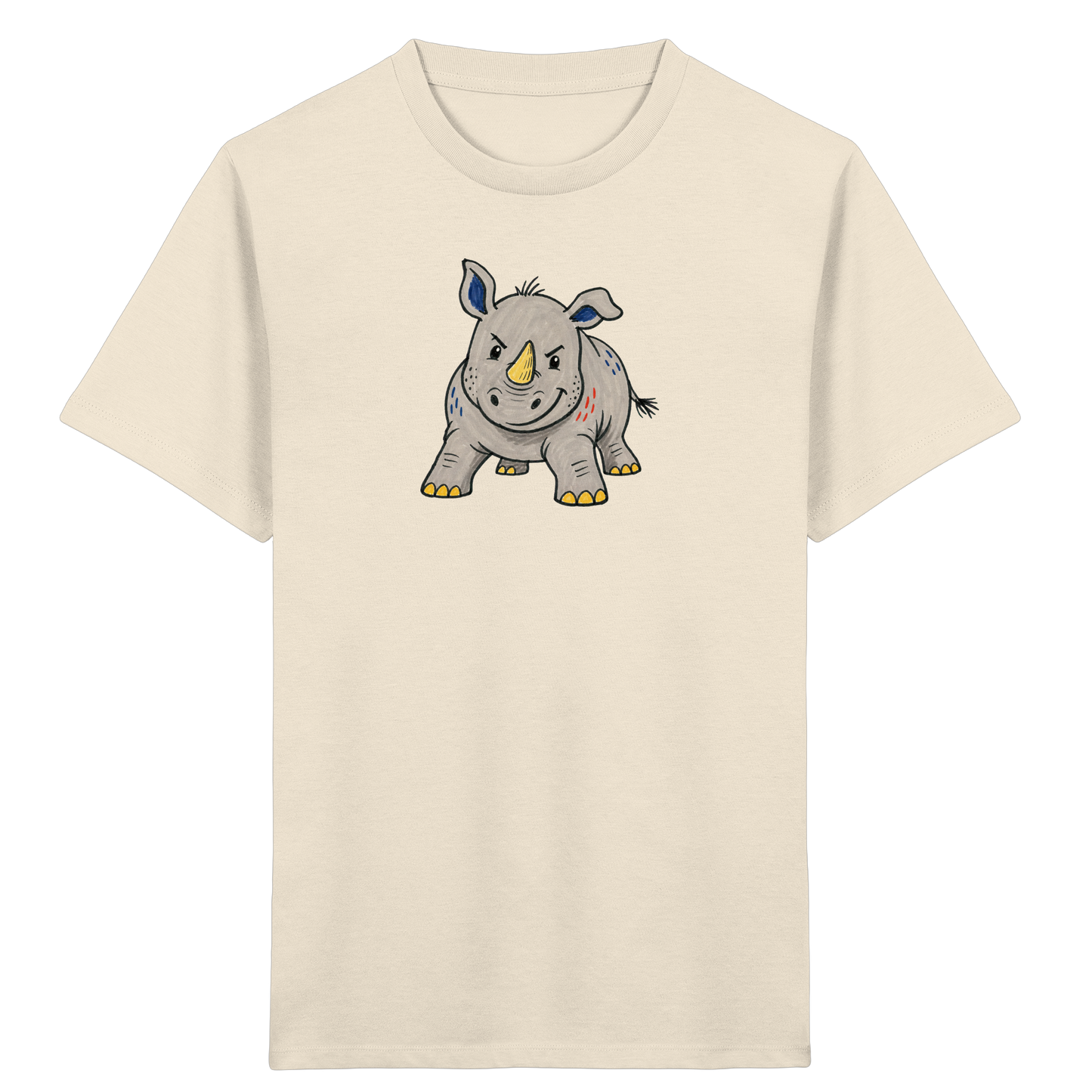 Cooles Nashorn T-Shirt fuer Wildfaenge - Kinder Bio T-Shirt