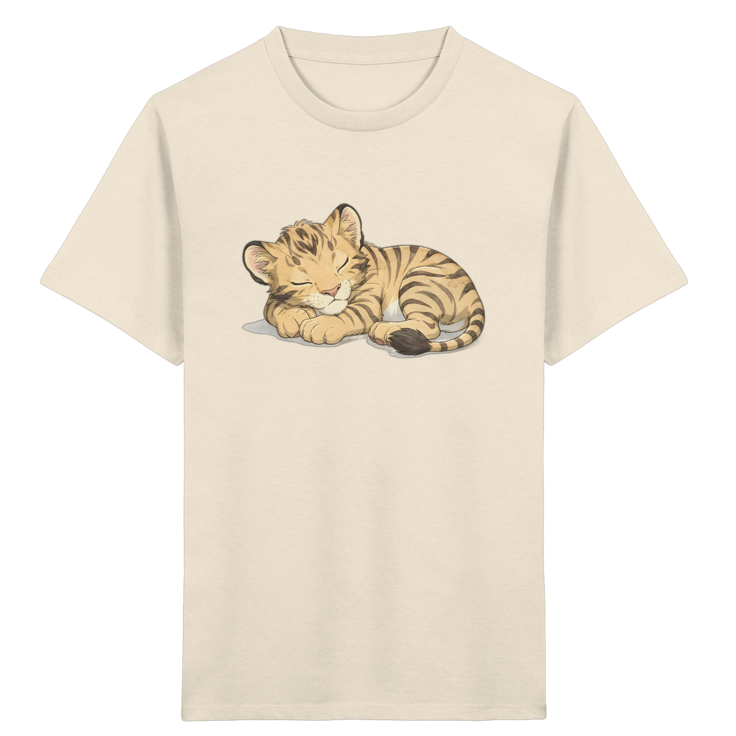 Schlafendes Tigerjunges: Kuscheliges Aquarell T-Shirt - Kinder Bio T-Shirt