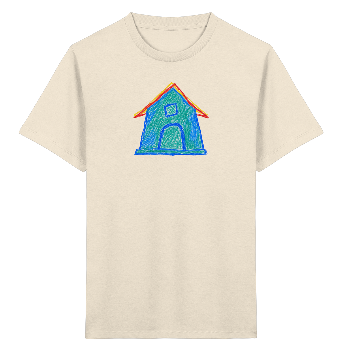 Zweifarbiger Dachbogen Haus - Kinder Bio T-Shirt