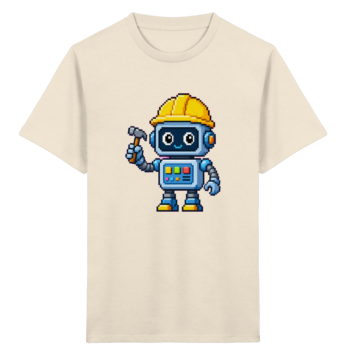 Pixel-Roboter mit Hammer: Retro Kinder-T-Shirt - Kinder T-Shirt