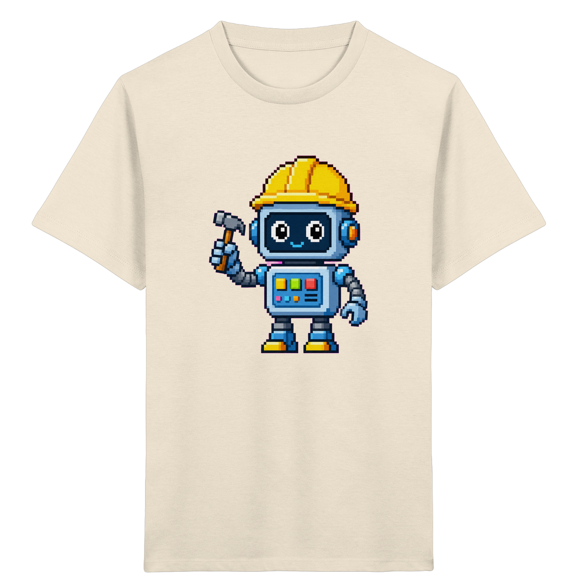 Pixel-Roboter mit Hammer: Retro Kinder-T-Shirt - Kinder T-Shirt
