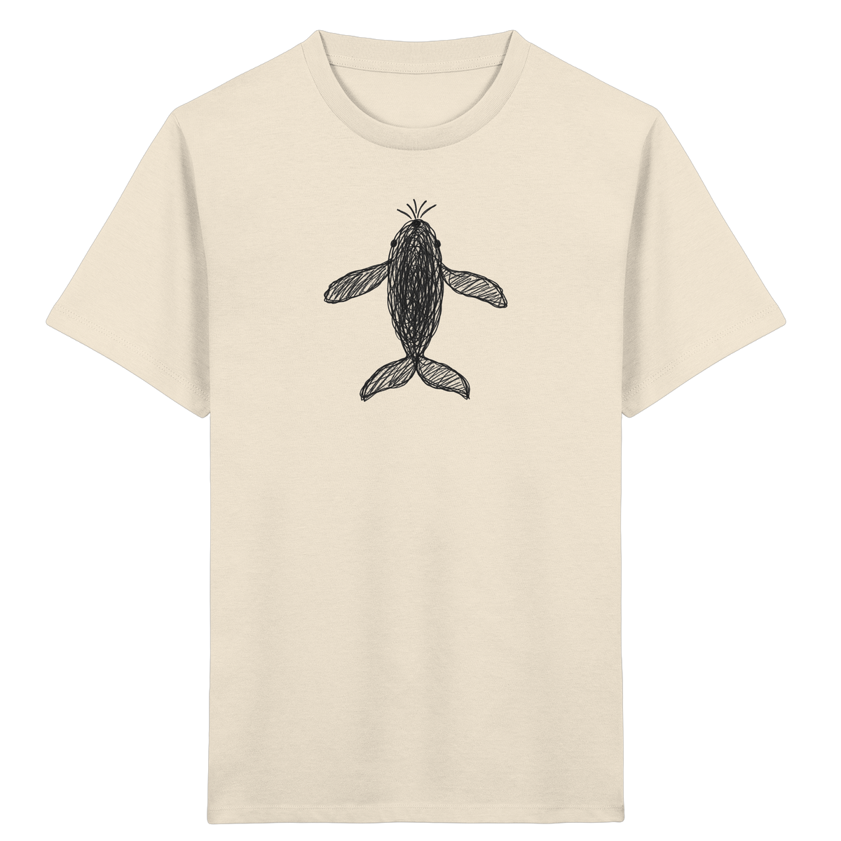 Wal von oben gezeichnet - Kinder Bio T-Shirt