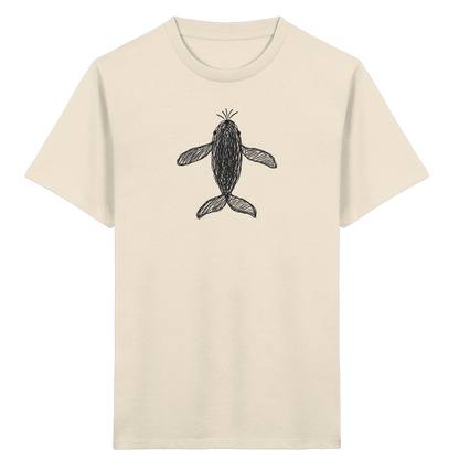 Wal von oben gezeichnet - Kinder Bio T-Shirt