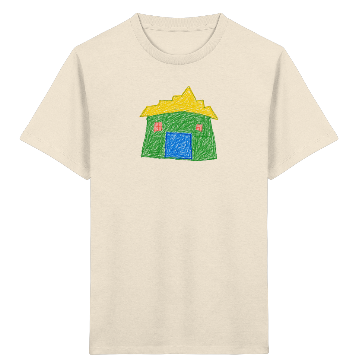 Grünes Haus mit Stufendach - Kinder Bio T-Shirt