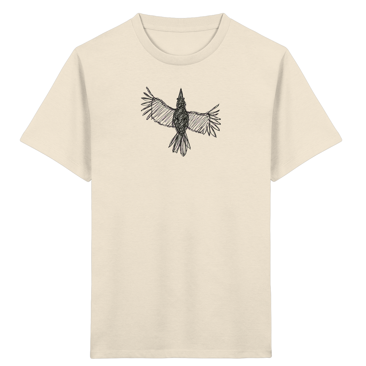 Rabe von oben gezeichnet - Kinder Bio T-Shirt