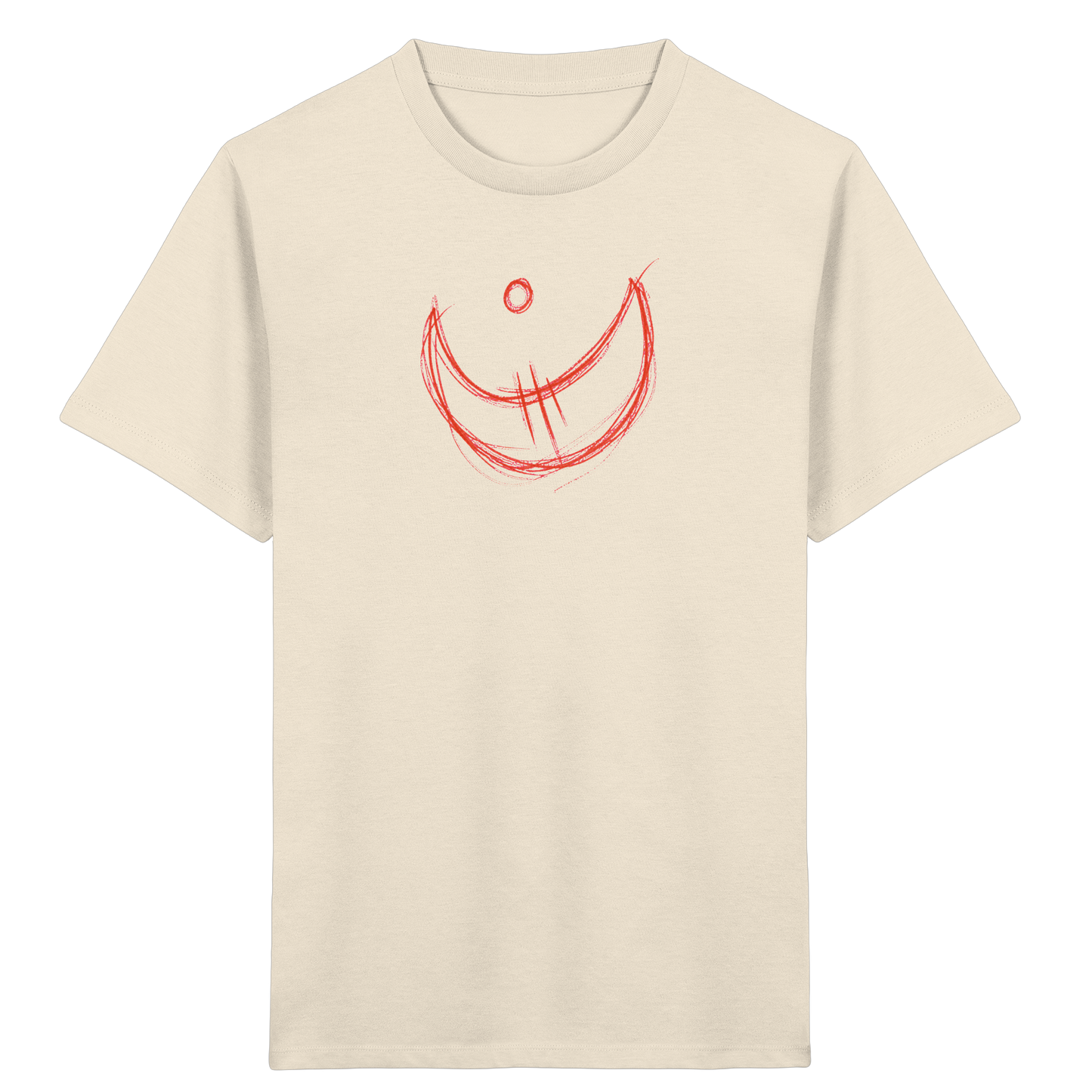 Korallroter Krakelmond für Kinder - Kinder Bio T-Shirt