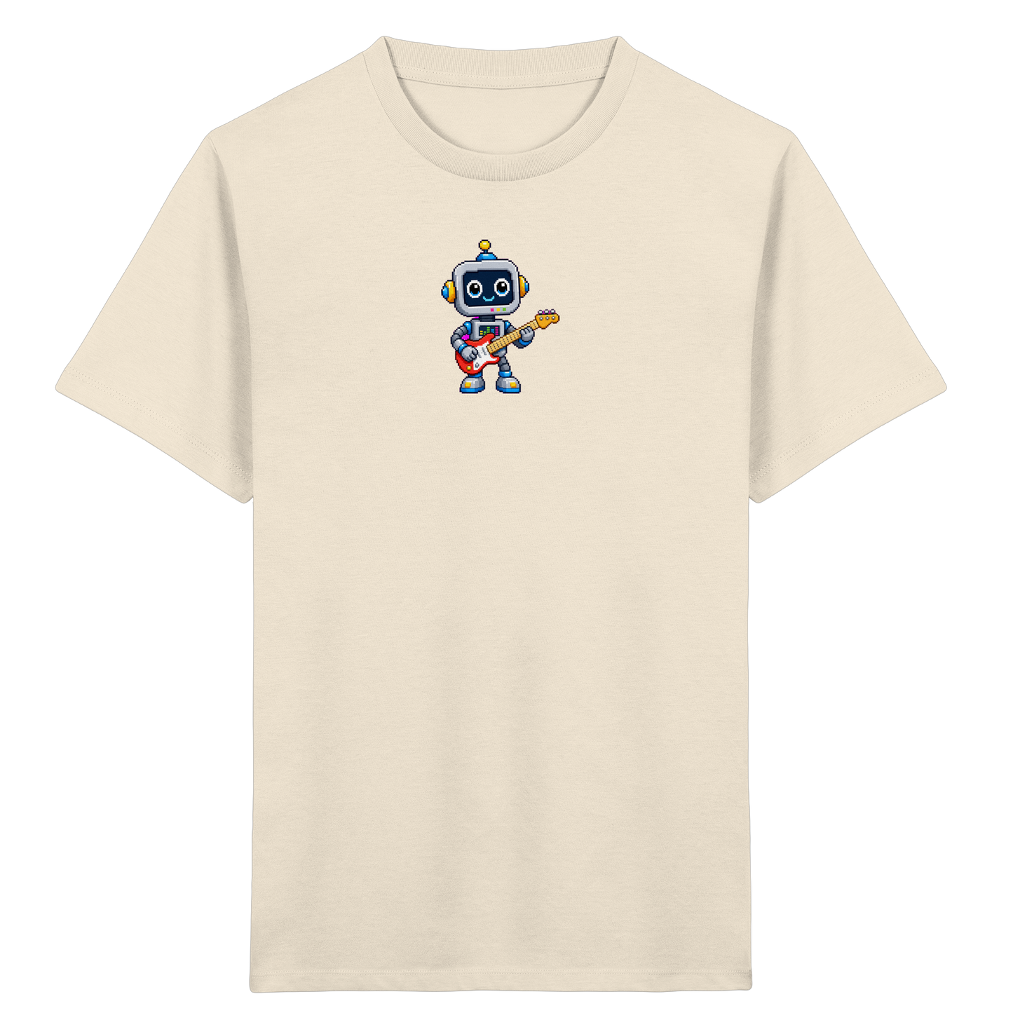 Pixel Roboter rockt E-Gitarre - Kinder T-Shirt