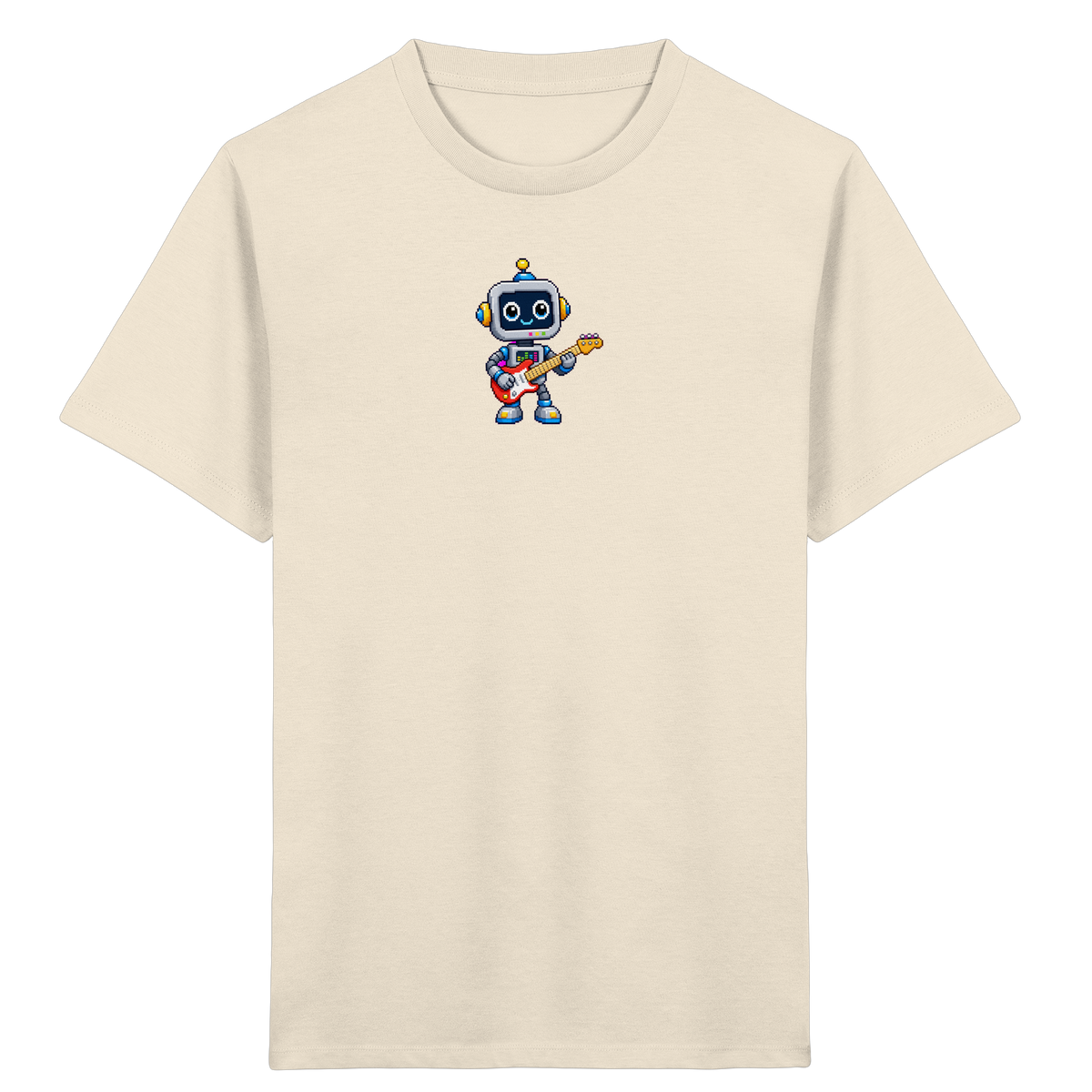 Pixel Roboter rockt E-Gitarre - Kinder T-Shirt