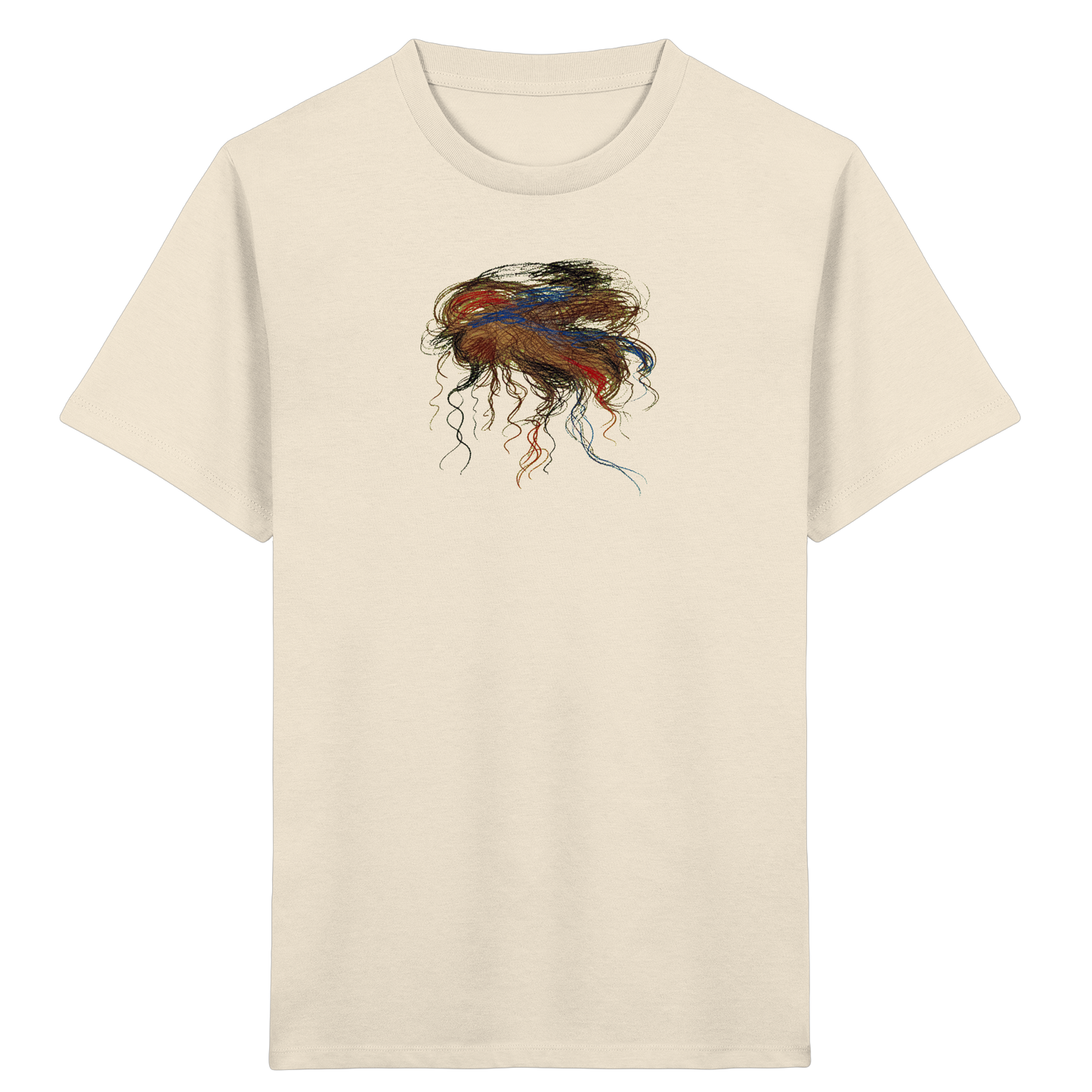 Natural-Raw Kinder Bio T-Shirt mit abstraktem Quallen-Motiv