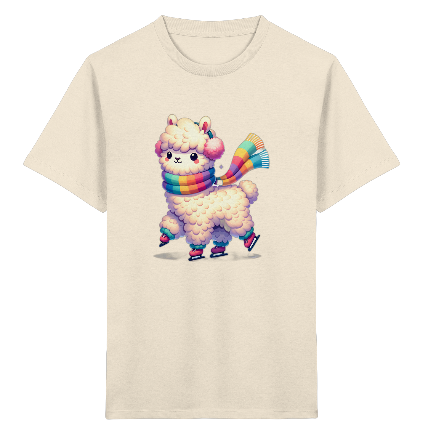 Alpaka auf Schlittschuhen: Winter-Spaß-T-Shirt