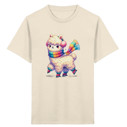 Alpaka auf Schlittschuhen – Kinder Bio-T-Shirt