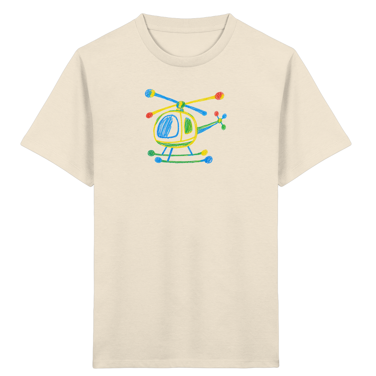 Bunter Farbpunkt Hubschrauber - Kinder Bio T-Shirt