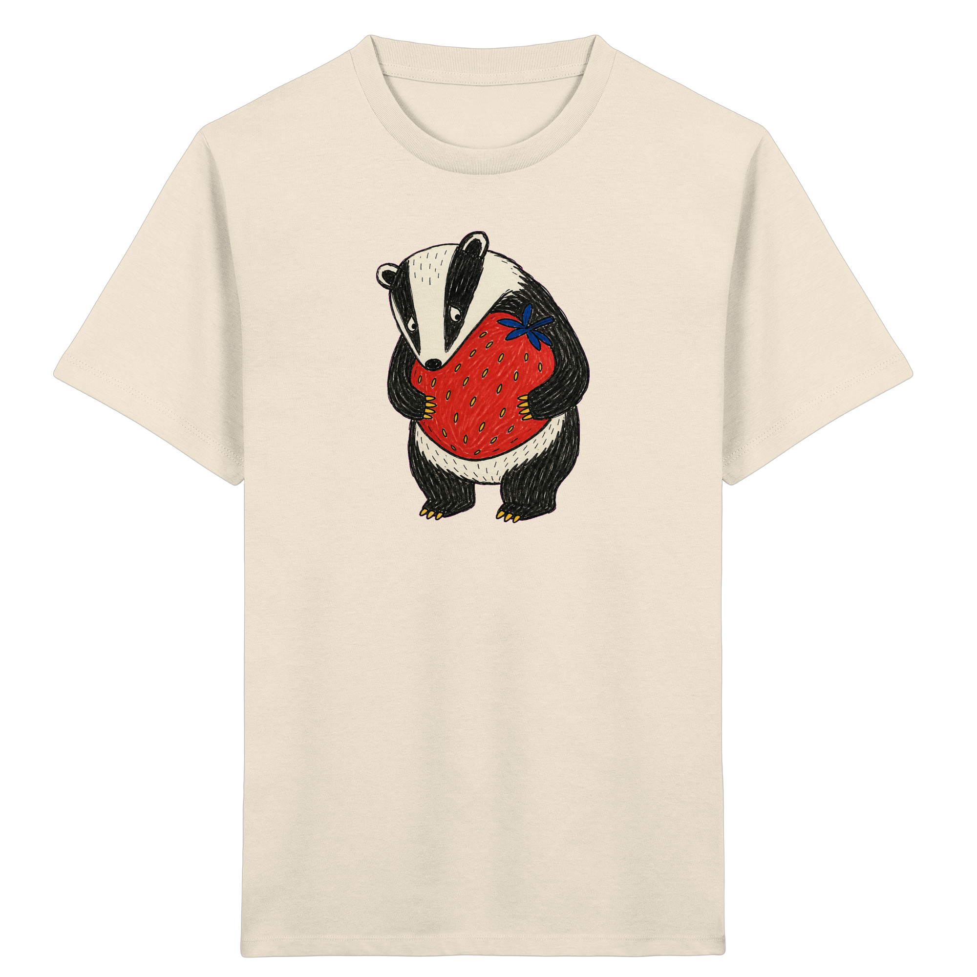 Dachs mit Erdbeere Kinder Bio T-Shirt