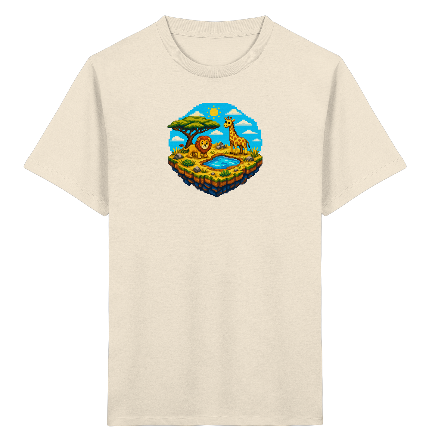 Verspieltes Pixel Safari T-Shirt Kinder - Kinder Bio T-Shirt
