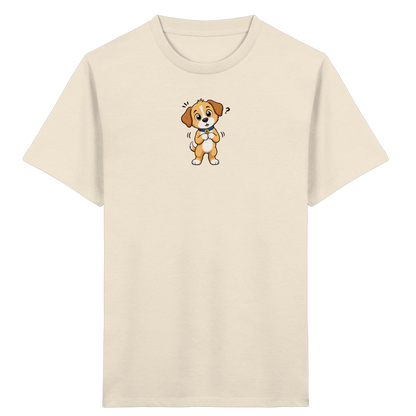 Niedlicher Welpe: Überrascht auf T-Shirt - Kinder Bio T-Shirt