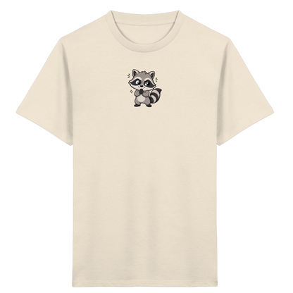 Niedlicher Waschbär Comic T-Shirt für Kinder - Kinder Bio T-Shirt