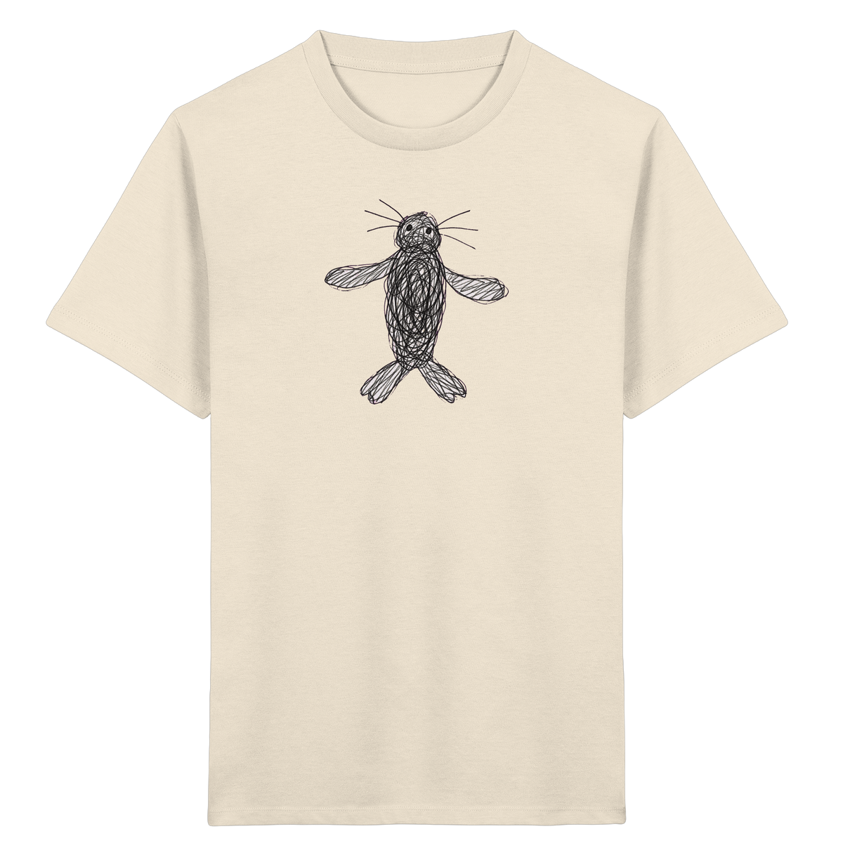 Robbe von oben gezeichnet - Kinder Bio T-Shirt