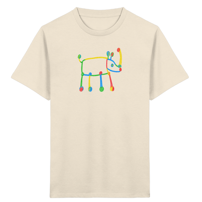 Buntes Farbpunkt Nashorn Shirt - Kinder Bio T-Shirt