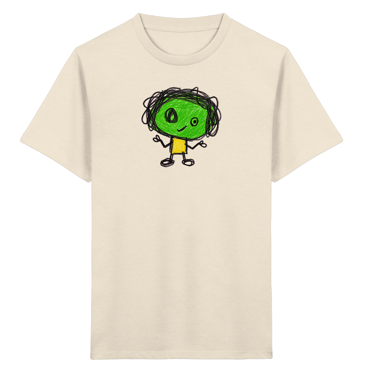 Kritzelkopf mit Zopfkranz - Kinder Bio T-Shirt