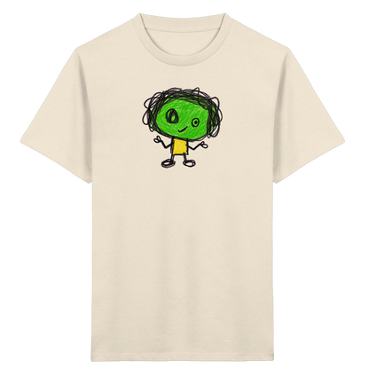 Kritzelkopf mit Zopfkranz - Kinder Bio T-Shirt