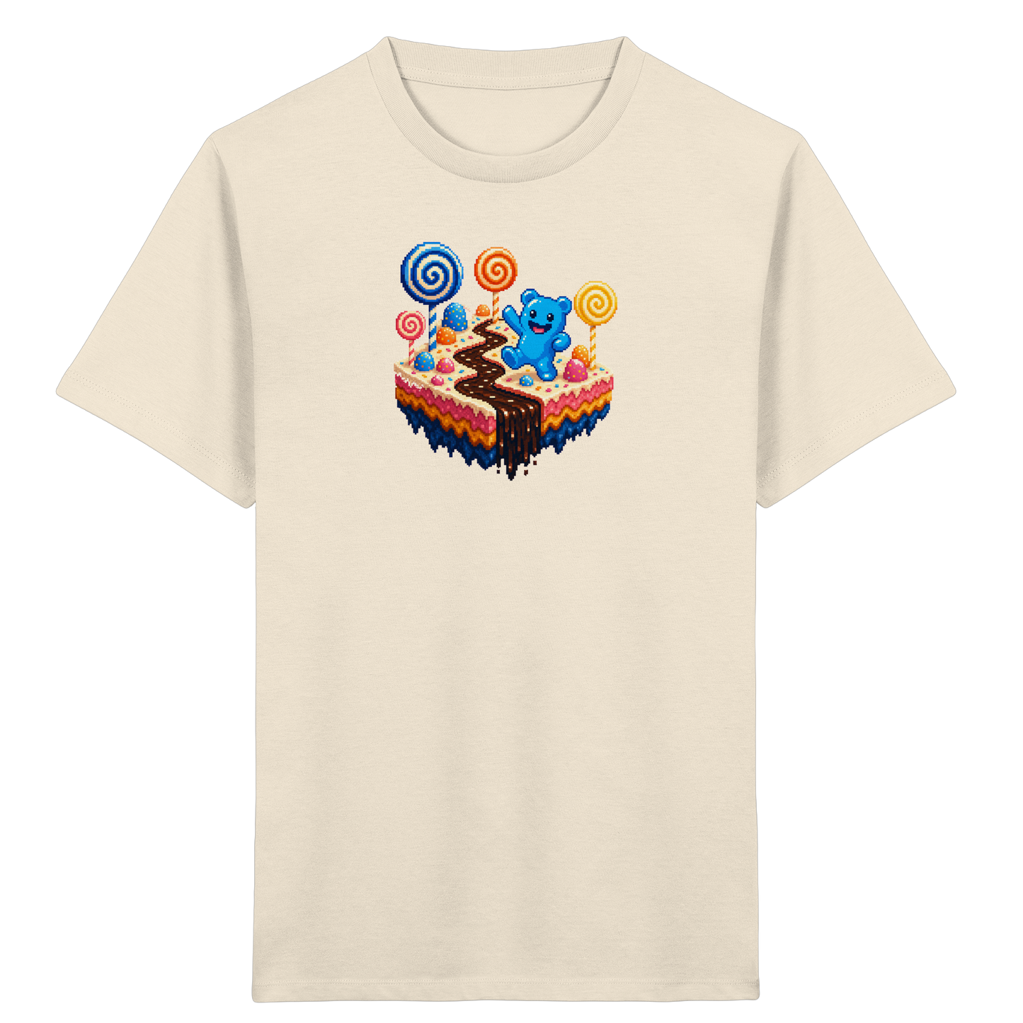 Pixel Gummibärchen auf süßer Insel - Kinder Bio T-Shirt