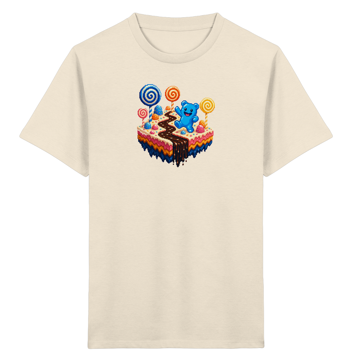 Pixel Gummibärchen auf süßer Insel - Kinder Bio T-Shirt